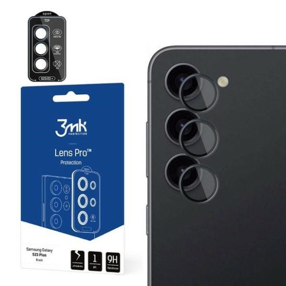 3MK Lens Protection Pro Samsung Galaxy S23 S911 fekete/black kameralencse-védő rögzítőkerettel 1db. fólia