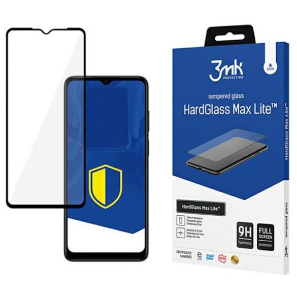 3MK HardGlass Max Lite Motorola Moto E22 fekete, teljes képernyős üvegfólia Lite