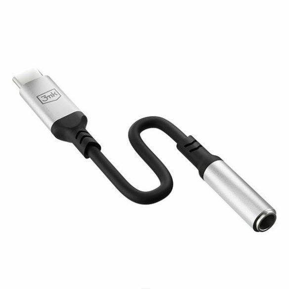 3MK Adapter USB-C - 3,5 mm-es jack csatlakozó fekete