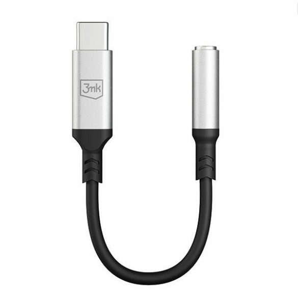 3MK Adapter USB-C - 3,5 mm-es jack csatlakozó fekete