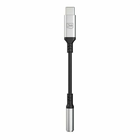 3MK Adapter USB-C - 3,5 mm-es jack csatlakozó fekete