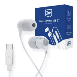   3MK vezetékes fülhallgató USB-C fülhallgató fehér USB-C
