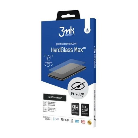 3MK HardGlass Max Privacy iPhone 7/8 fekete teljes képernyős üvegfólia