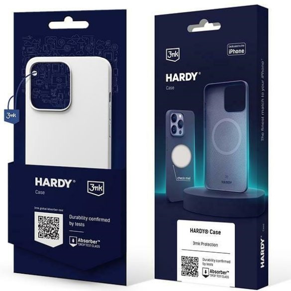 3MK Hardy tok iPhone 15 / 14 / 13 6,1" ezüst-fehér MagSafe tok