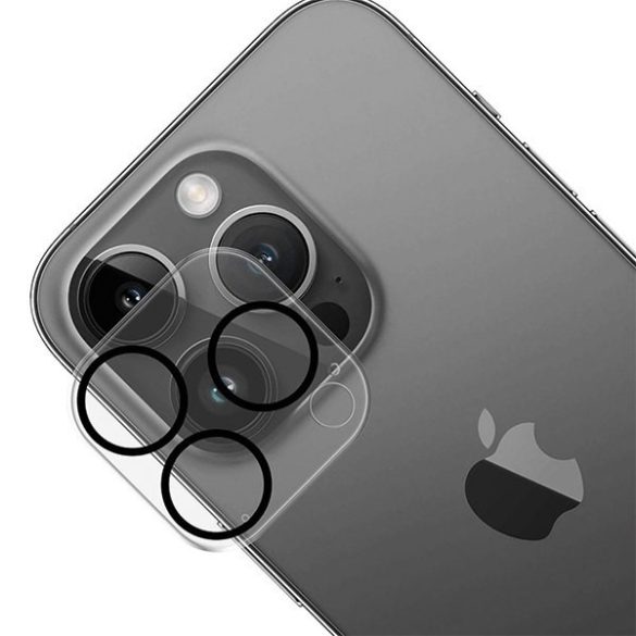 3MK Lens Pro Full Cove iPhone 11 Pro/11 Pro Max edzett üveg kameralencséhez rögzítőkerettel 1db