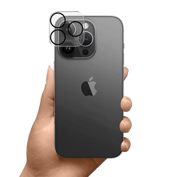 3MK Lens Pro Full Cove iPhone 11 Pro/11 Pro Max edzett üveg kameralencséhez rögzítőkerettel 1db