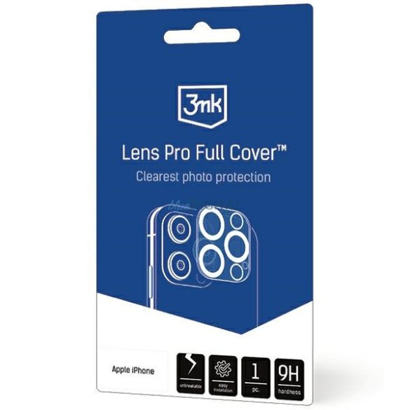 3MK Lens Pro Full Cover iPhone 11/12 mini edzett üveg kameralencséhez rögzítőkerettel 1db