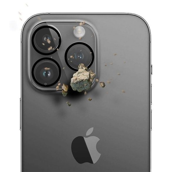 3MK Lens Pro Full Cover iPhone 12 Pro Max edzett üveg kameralencséhez rögzítőkerettel 1db