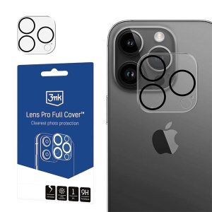 3MK Lens Pro Full Cover iPhone 13 Pro/ 13 Pro Max edzett üveg kameralencséhez rögzítőkerettel 1db