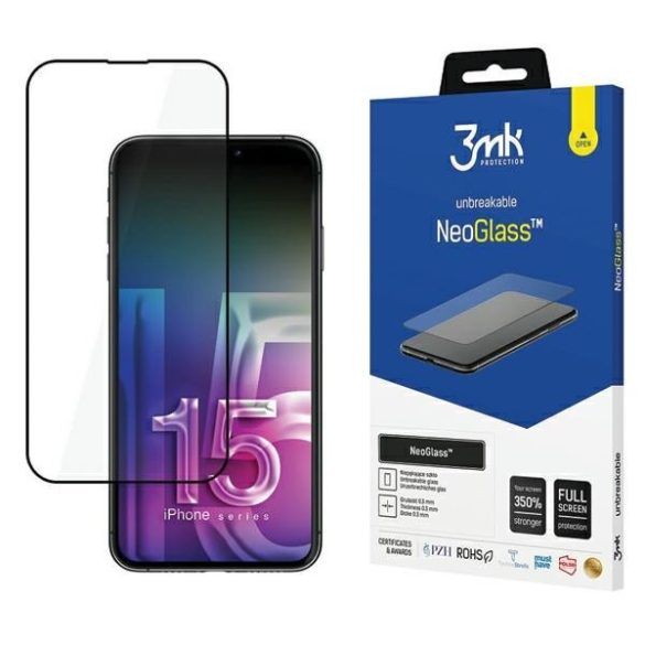 3MK NeoGlass iPhone 15 Pro Max 6.7" fekete fólia