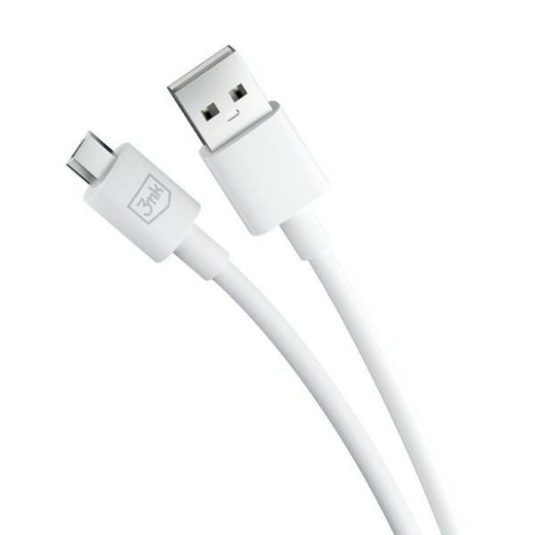 3mk Hyper Cable USB-A - microUSB kábel 1.2m 5V 2.4A fehér