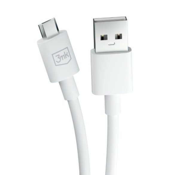 3mk Hyper Cable USB-A - microUSB kábel 1.2m 5V 2.4A fehér