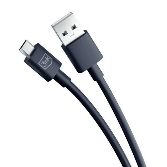 3mk Hyper Cable USB-A - microUSB kábel 1.2m 5V 2.4A fekete