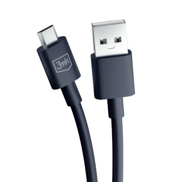 3mk Hyper Cable USB-A - microUSB kábel 1.2m 5V 2.4A fekete