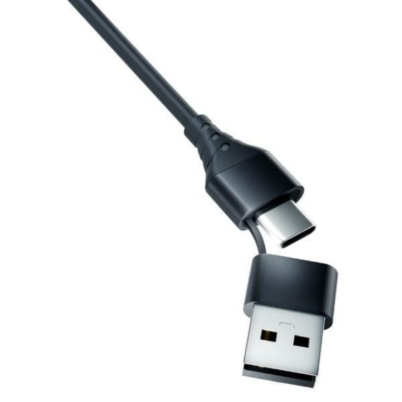 3mk Hyper Cable 3-az-1-ben USB kábel USB-A/Type-C - Type-C/microUSB/Lightning 1.5m 12W fekete