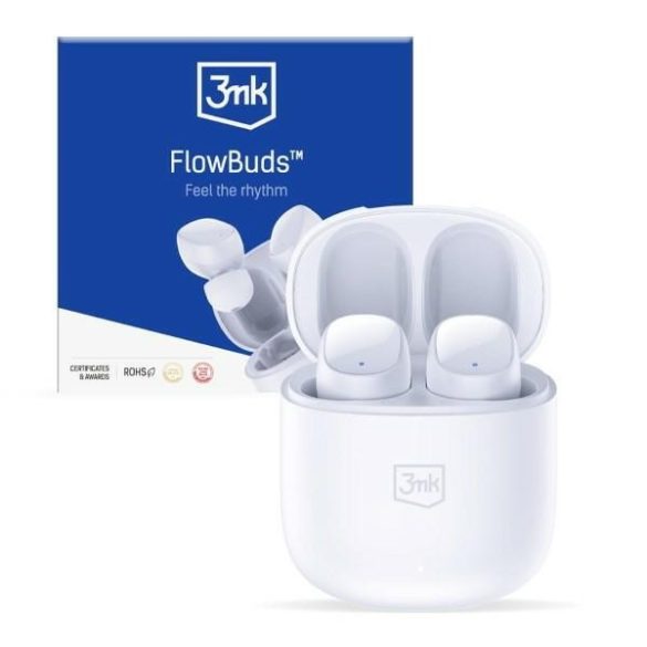 3mk FlowBuds bluetooth vezeték nélküli fülhallgató fehér