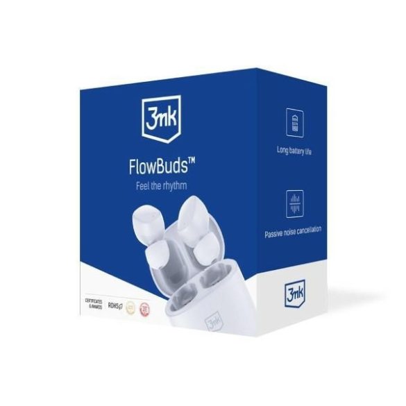 3mk FlowBuds bluetooth vezeték nélküli fülhallgató fehér