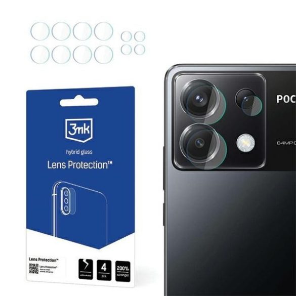 3MK objektív védelme Poco X6 5G kamera lencse védő 4db fólia