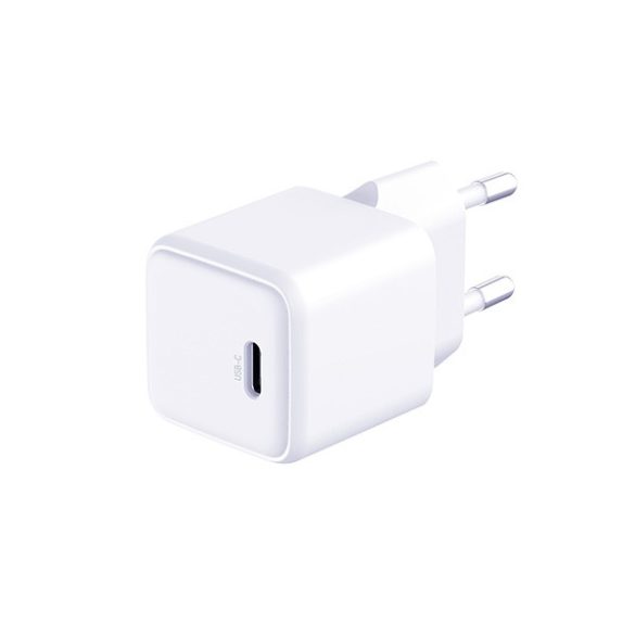 3mk Hyper Charger hálózati töltő 1x USB-C csatlakozással és Type-C - Type-C kábellel PD 25W - fehér