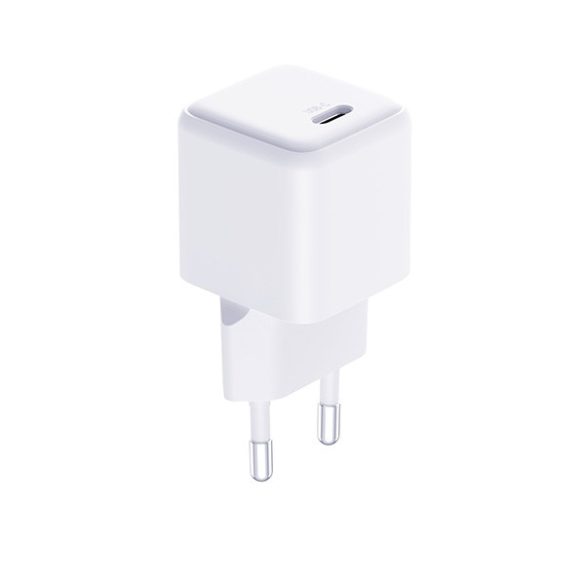 3mk Hyper Charger hálózati töltő 1x USB-C csatlakozással és Type-C - Type-C kábellel PD 25W - fehér