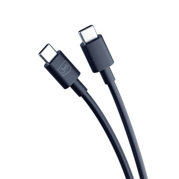 3mk Hyper Charger hálózati töltő 2x USB-C csatlakozással és Type-C - Type-C kábellel PD 45W - fekete