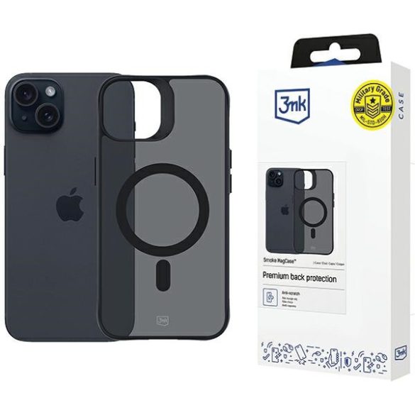 3mk Smoke MagCase tok iPhone 15 Plus - fekete