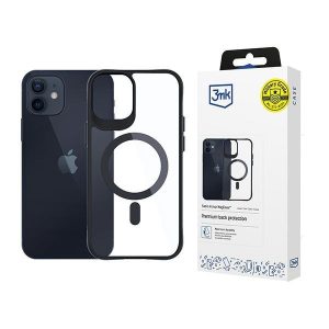 3mk Satin Armor MagCase tok iPhone 12/12 Pro - átlátszó-fekete