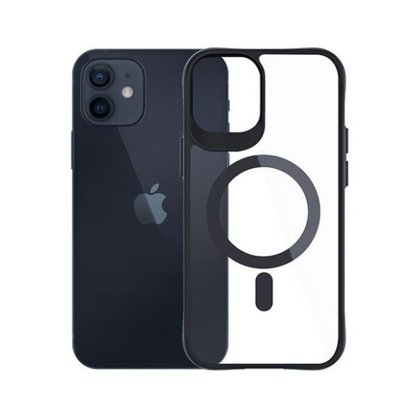 3mk Satin Armor MagCase tok iPhone 12/12 Pro - átlátszó-fekete