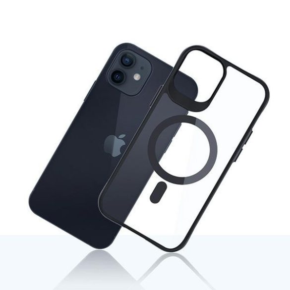 3mk Satin Armor MagCase tok iPhone 12/12 Pro - átlátszó-fekete