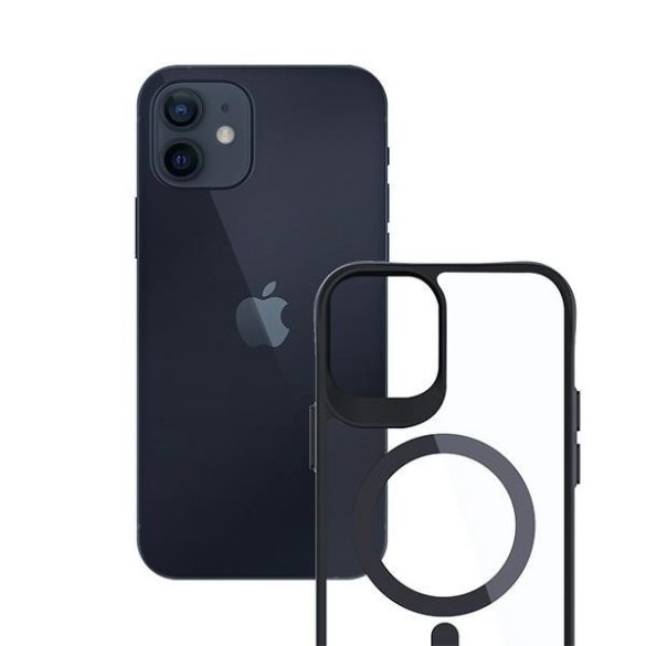 3mk Satin Armor MagCase tok iPhone 12/12 Pro - átlátszó-fekete