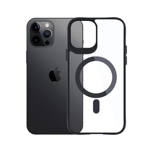 3mk Satin Armor MagCase tok iPhone 12 Pro Max - átlátszó-fekete