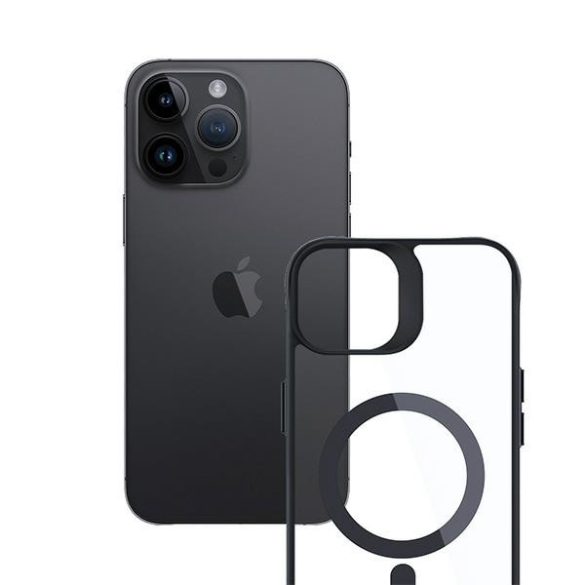 3mk Satin Armor MagCase tok iPhone 14 Pro - átlátszó-fekete