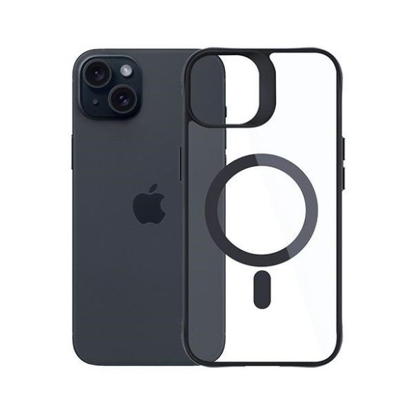 3mk Satin Armor MagCase tok iPhone 15 Plus - átlátszó-fekete