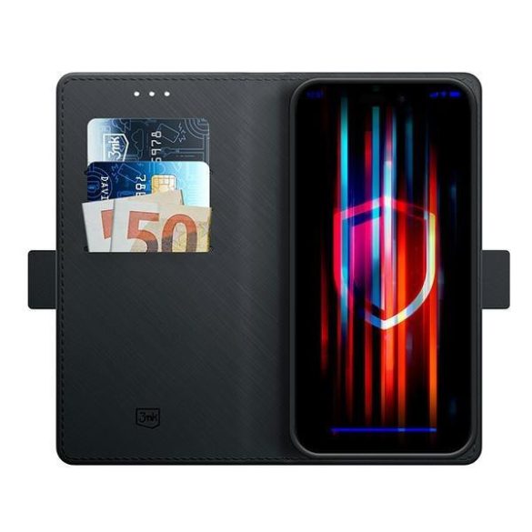 3mk Wallet könyvtok iPhone 16e - fekete