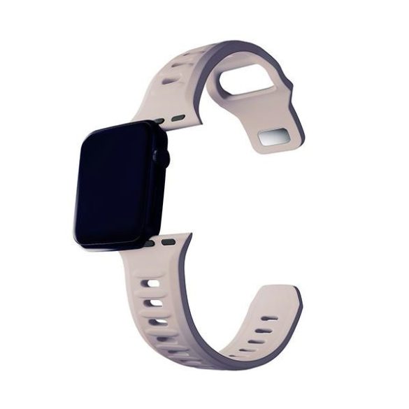 3mk szilikon óraszíj Apple Watch 38/40/41mm - bézs