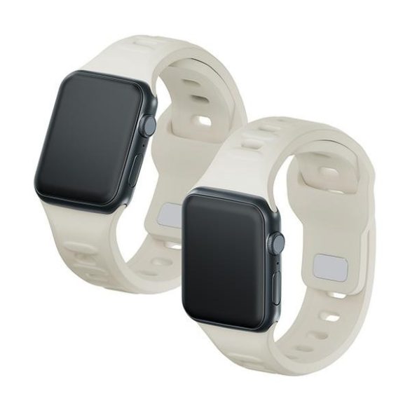 3mk szilikon óraszíj Apple Watch 38/40/41mm - törtfehér