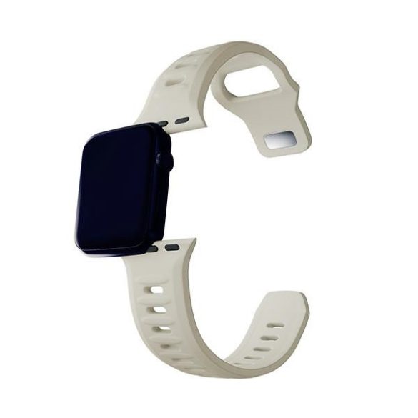 3mk szilikon óraszíj Apple Watch 38/40/41mm - törtfehér