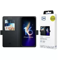   3mk Wallet könyvtok kártyatartóval iPhone 16 Pro Max - fekete