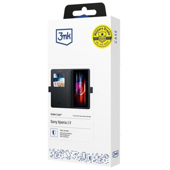 3mk Wallet könyvtok Sony Xperia 1 V - fekete