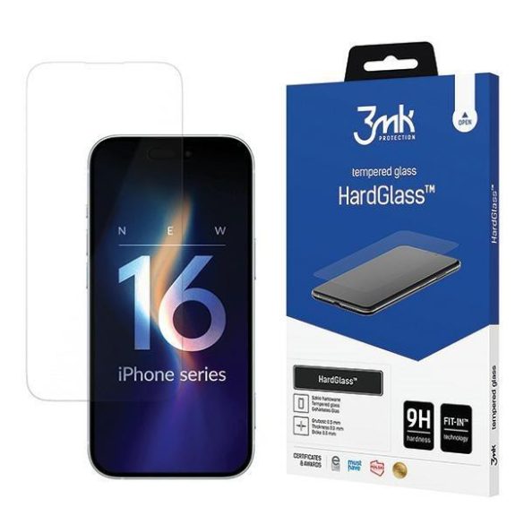 3mk HardGlass edzett üveg kijelzővédő iPhone 16