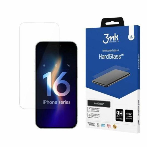 3mk HardGlass edzett üveg kijelzővédő iPhone 16 Plus