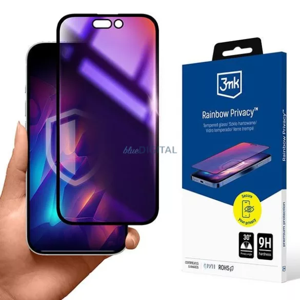 3mk Rainbow Privacy betekintésvédett edzett üveg kijelzővédő iPhone 14 Pro Max