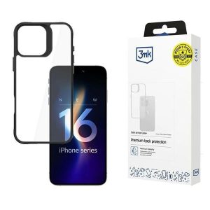 3mk SatinArmor+ tok iPhone 16 Pro - átlátszó fekete szegéllyel