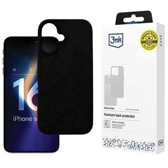 3mk Silicone tok iPhone 16 - fekete