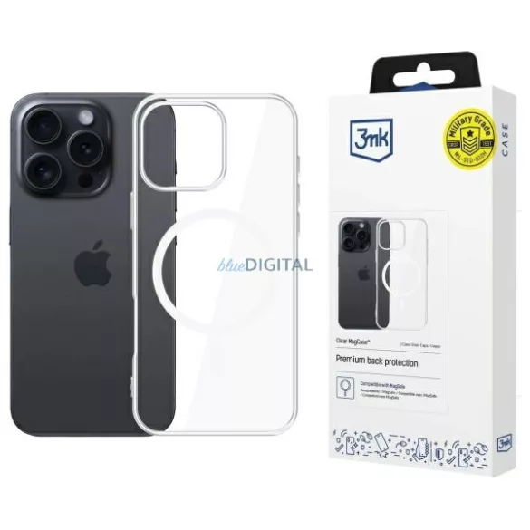 3mk Clear MagCase MagSafe-kompatibilis tok iPhone 16 Pro - átlátszó
