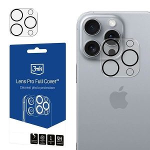 3mk Lens Pro Full Cover kamera lencse védő edzett üveg iPhone 16 Pro/ 16 Pro Max