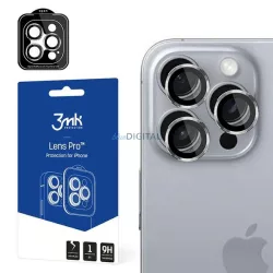   3mk Lens Protection Pro kamera lencse védő edzett üveg ezüst színű szegéllyel iPhone 16 Pro/ 16 Pro Max