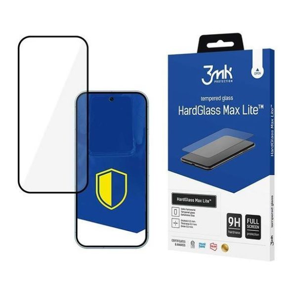 3mk HardGlass Max Lite edzett üveg kijelzővédő fekete szegéllyel Google Pixel 9 Pro