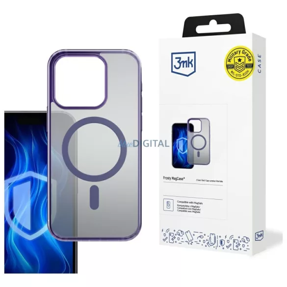 3MK Frosty MagCase tok az iPhone 13 Pro, lila színben
