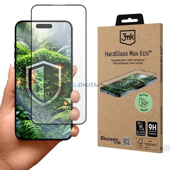 3mk HardGlass Max Eco edzett üveg újrahasznosított anyagból iPhone 14 Pro